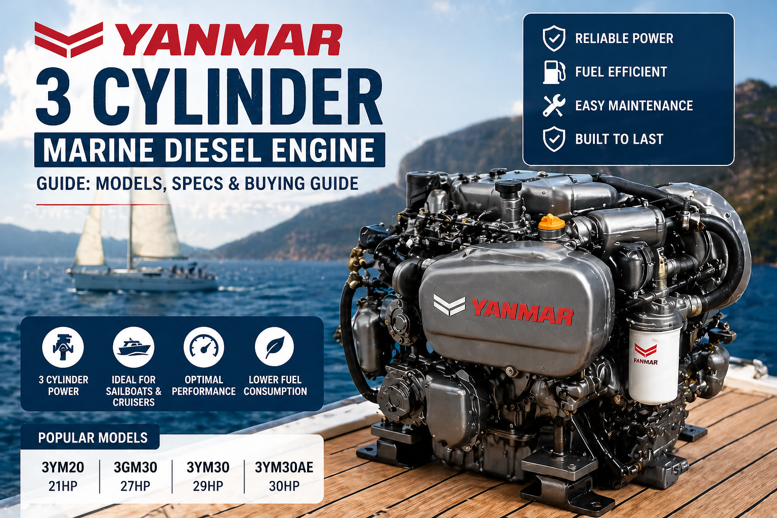 yanmar 3-cylinder marine diesel engine