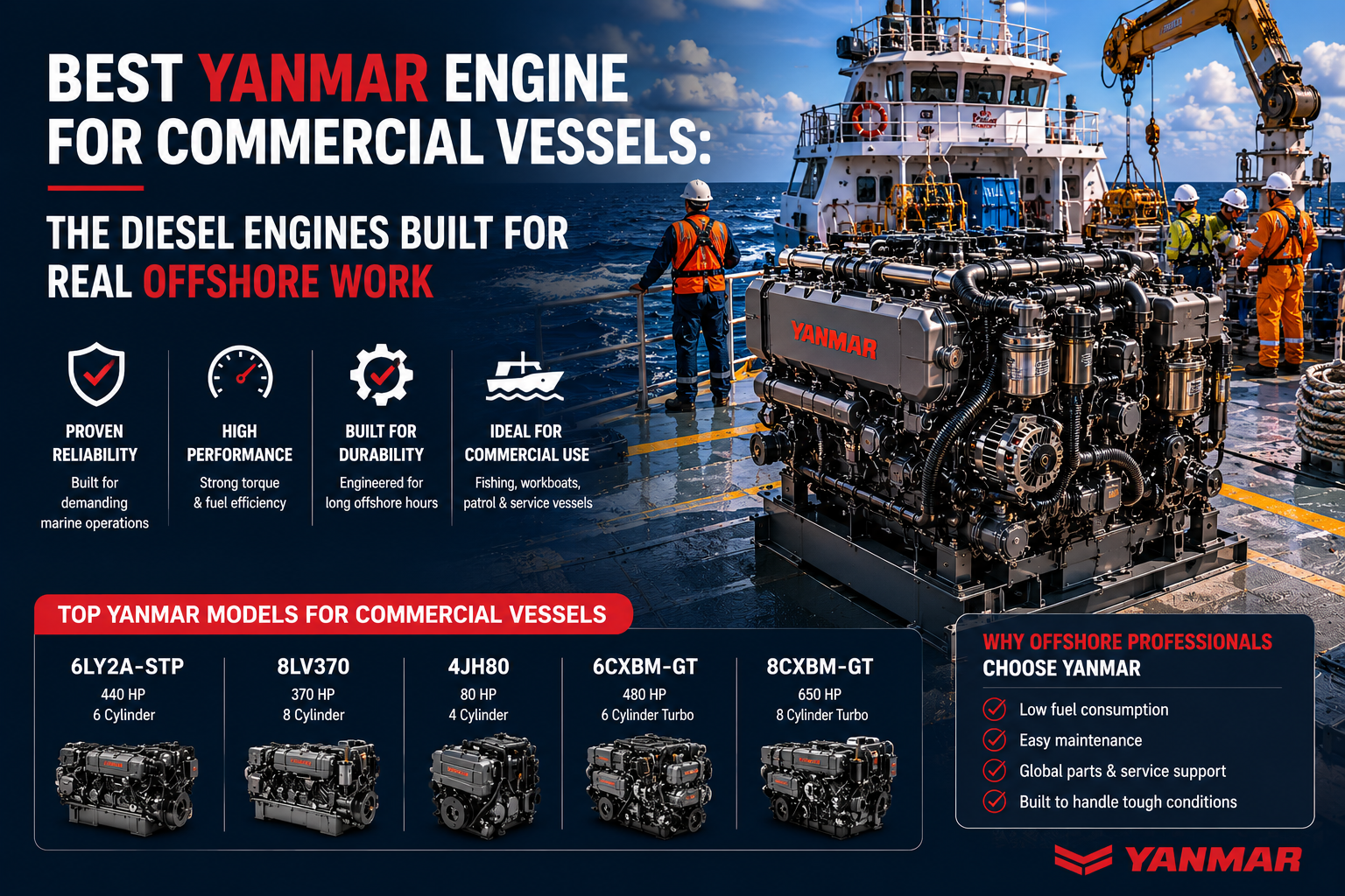 Best Yanmar Engine for Commercial Vessels The Diesel Engines Built for Real Offshore Work