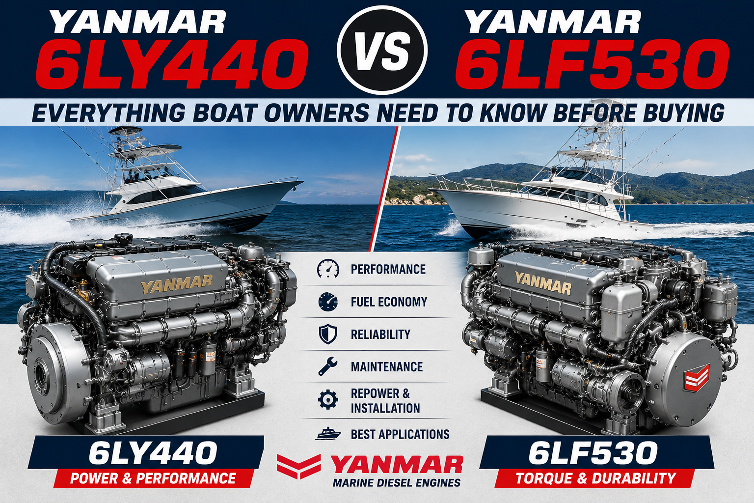 Yanmar 6LY440 vs 6LF530 - Everything Boat Owners Need to Know Before Buying