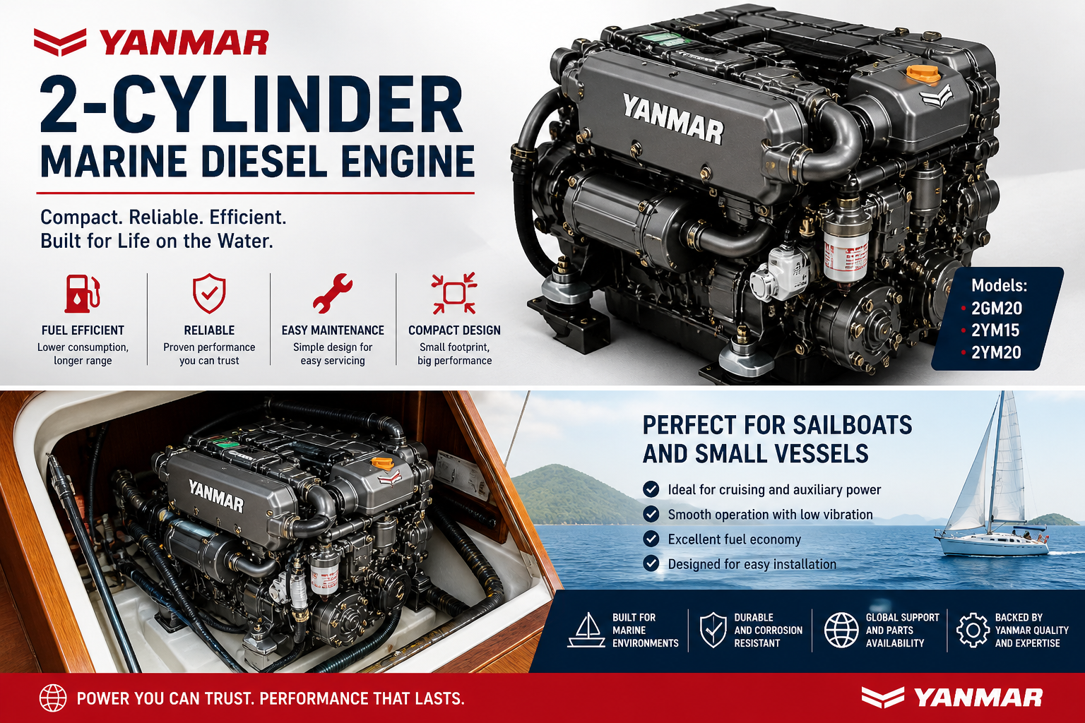 Yanmar2-Cylinder Marine Diesel Engine