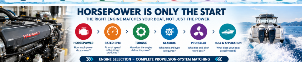 Complete Yanmar Marine Engine Models Chart Series, Horsepower & Applications 02 horsepower selection