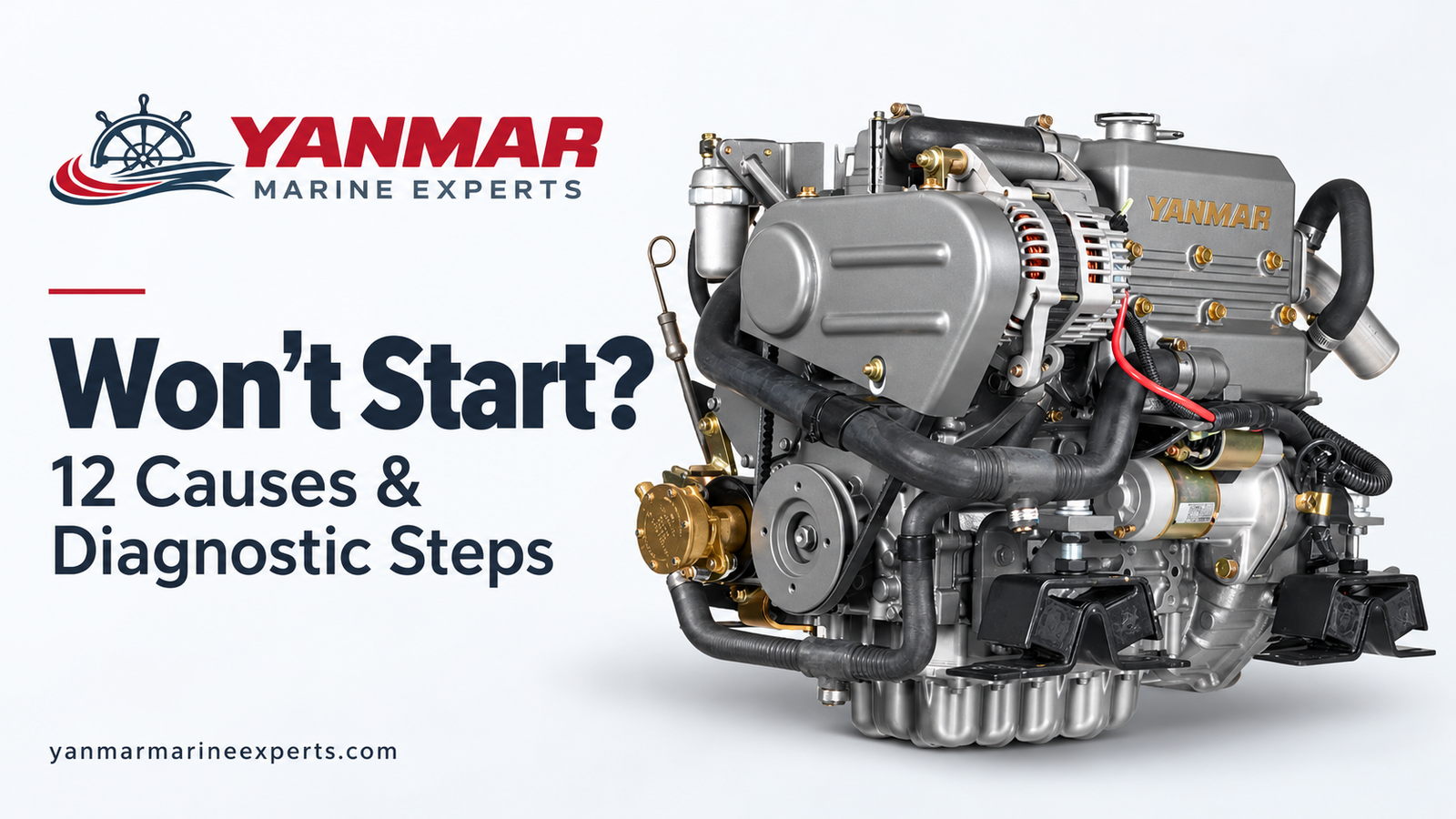 Yanmar marine diesel engine in a boat engine compartment